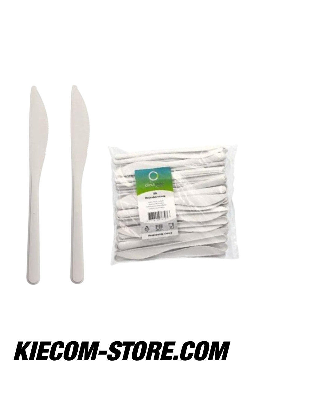 Messer (Mehrweg), PP, 18,5 cm, weiss, extra stabil ( 50 Stück) Circulware by Haval