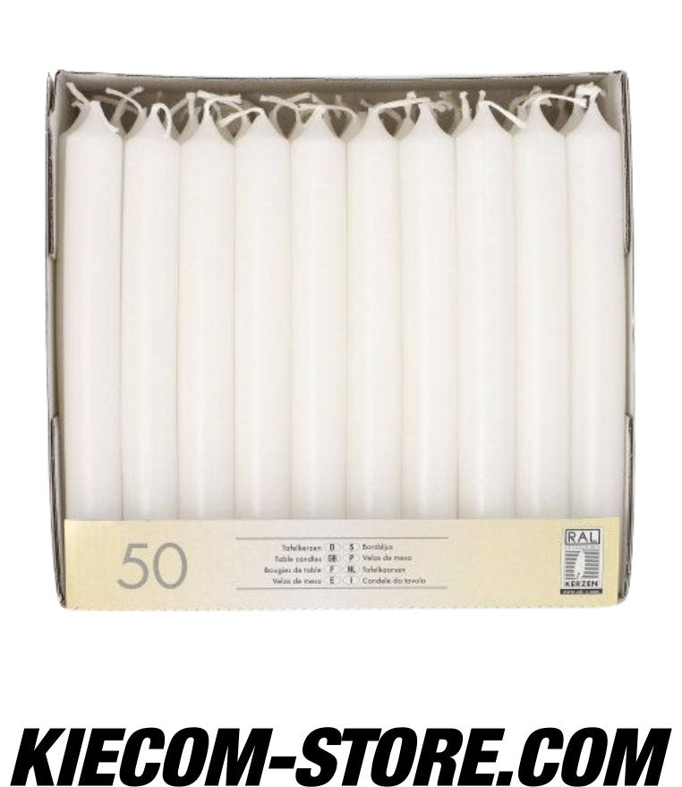 Kerzen Tafelkerzen Weiß Ø 2,1 cm · 19,6 cm- Starpak