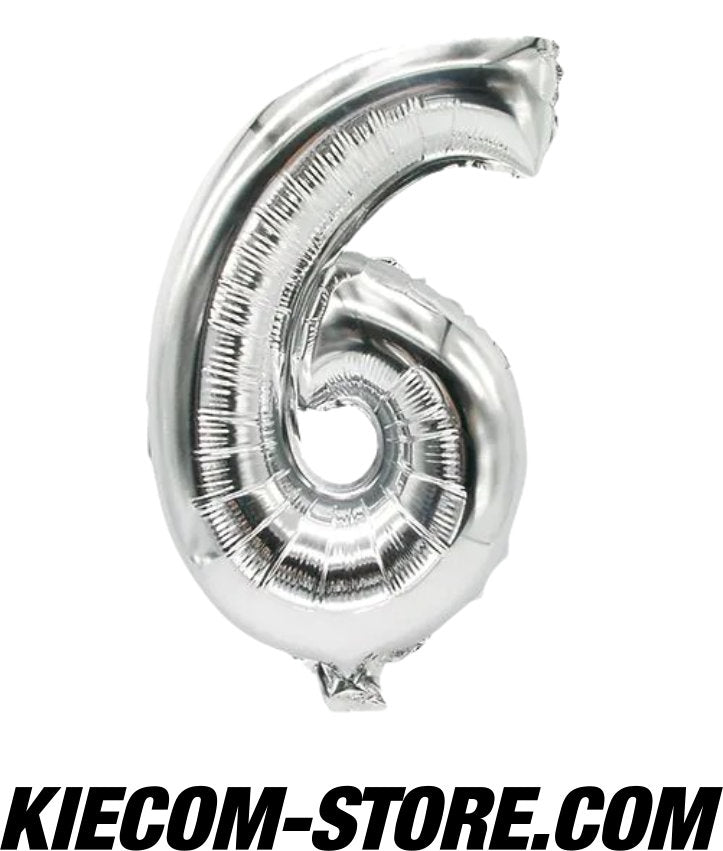 Zahlen-Luftballons aus Folie 35 x 20 cm silber