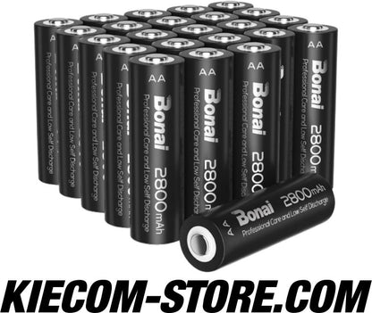 Akku-Batterien AA- 2800mAh wiederaufladbar von Bonai 24 Stück