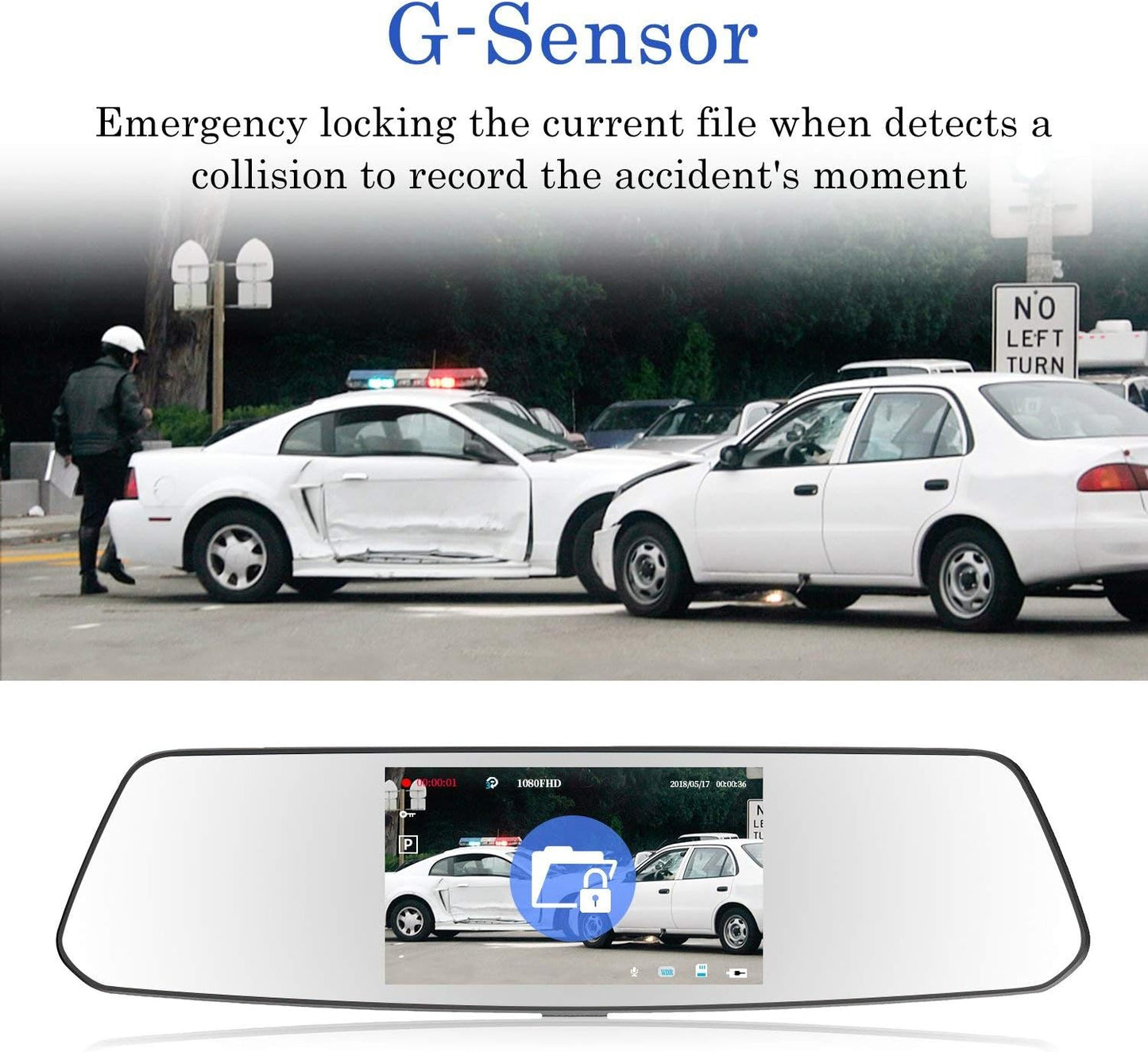 Dashcam Spiegeldashcam mit Rückfahrkamera von Chortau